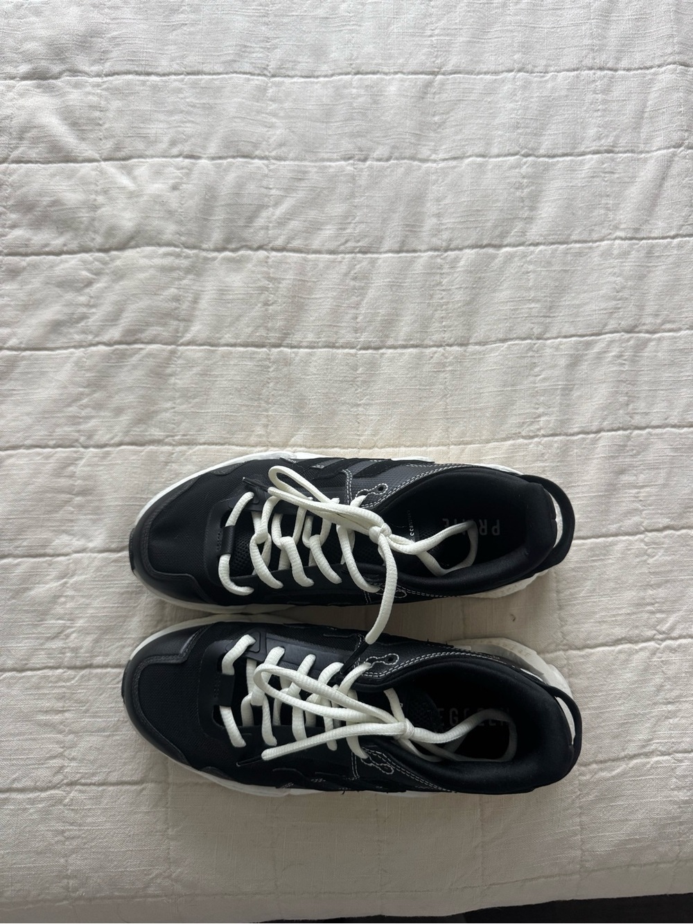 adidas Women's Black and White Athletic Lace-Up Gym Shoes